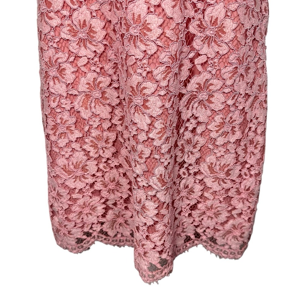 Sandro‎ White/Pink Lace Gab Sleeveless Dress Size 36 Small Elegant Romantic - Picture 9 of 13